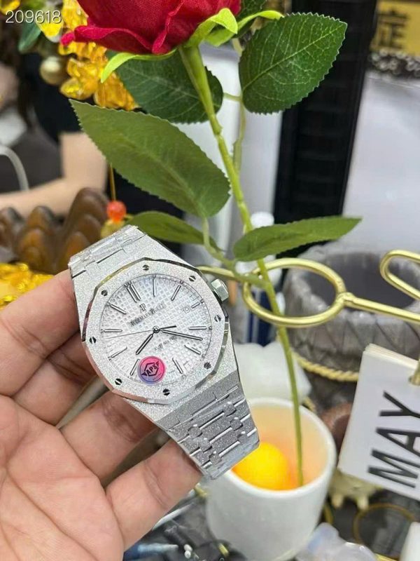 Đồng Hồ Audemars Piguet Replica 11 Royal Oak Frosted Gold 15410 Mặt Trắng Nhà Máy APS 41mm (2)