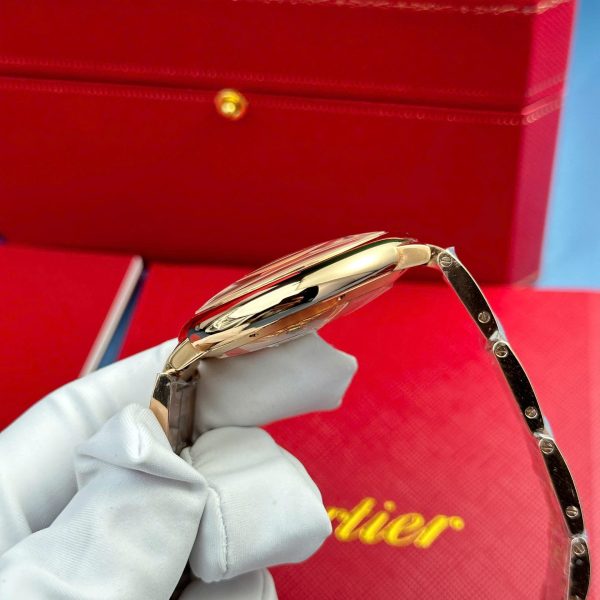 Đồng Hồ Cartier Ballon Bleu Nam Replica 11 Mạ Vàng Hồng Mặt Trắng Xưởng AF 42mm (2)