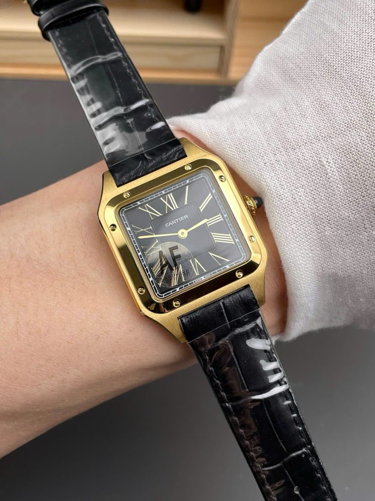 Đồng Hồ Cartier Santos-Dumont WGSA0077 Replica 11 Màu Đen Máy Pin Xưởng AF 43,5x31,4mm (1)