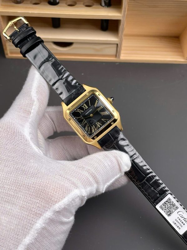 Đồng Hồ Cartier Santos-Dumont WGSA0077 Replica 11 Màu Đen Máy Pin Xưởng AF 43,5x31,4mm (1)