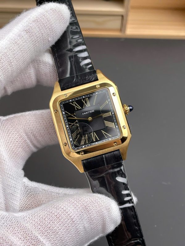 Đồng Hồ Cartier Santos-Dumont WGSA0077 Replica 11 Màu Đen Máy Pin Xưởng AF 43,5x31,4mm (1)