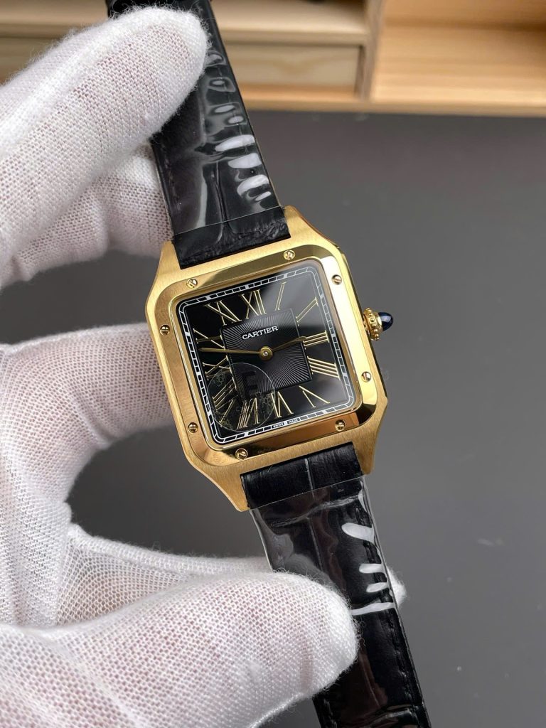 Đồng Hồ Cartier Santos-Dumont WGSA0077 Replica 11 Màu Đen Máy Pin Xưởng AF 43,5x31,4mm (1)