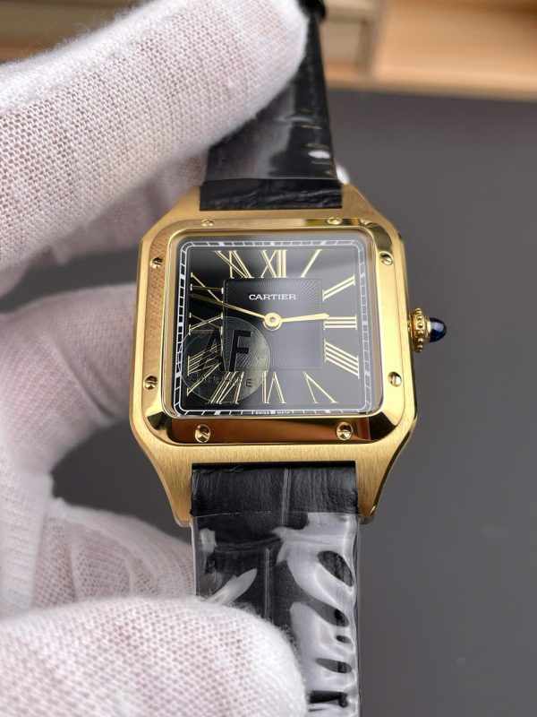 Đồng Hồ Cartier Santos-Dumont WGSA0077 Replica 11 Màu Đen Máy Pin Xưởng AF 43,5x31,4mm (1)