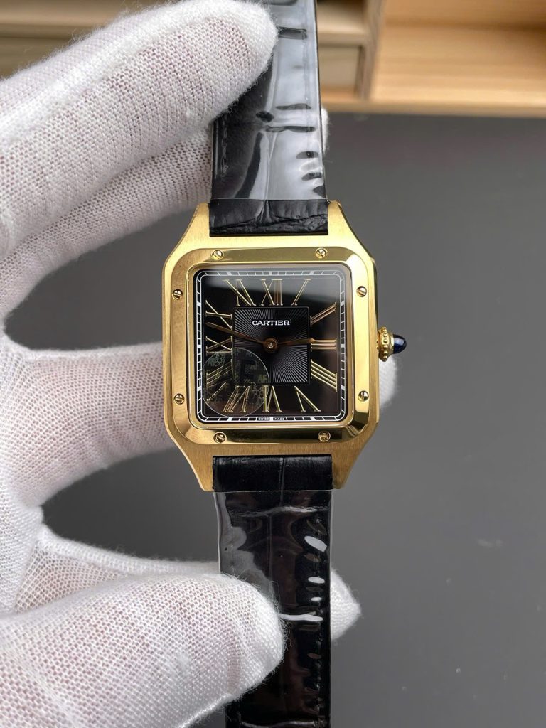 Đồng Hồ Cartier Santos-Dumont WGSA0077 Replica 11 Màu Đen Máy Pin Xưởng AF 43,5x31,4mm (1)