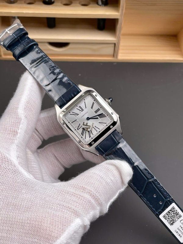Đồng Hồ Cartier Santos Dumont WSSA0022 Rep 11 Nam Dây Da Màu Xanh Dương AF Factory 43,5mm (1)