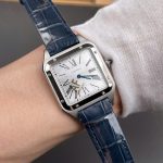 Đồng Hồ Cartier Santos Dumont WSSA0022 Rep 11 Nam Dây Da Màu Xanh Dương AF Factory 43,5mm (1)