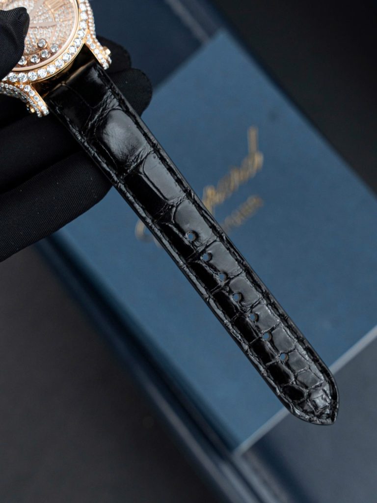 Đồng Hồ Chopard Happy 274891 Chế Tác Đính Full Kim Cương Nhân Tạo + Bọc Vàng Thật 36mm (2)