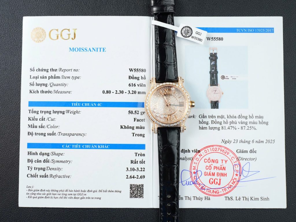 Đồng Hồ Chopard Happy 274891 Chế Tác Đính Full Kim Cương Nhân Tạo + Bọc Vàng Thật 36mm (2)