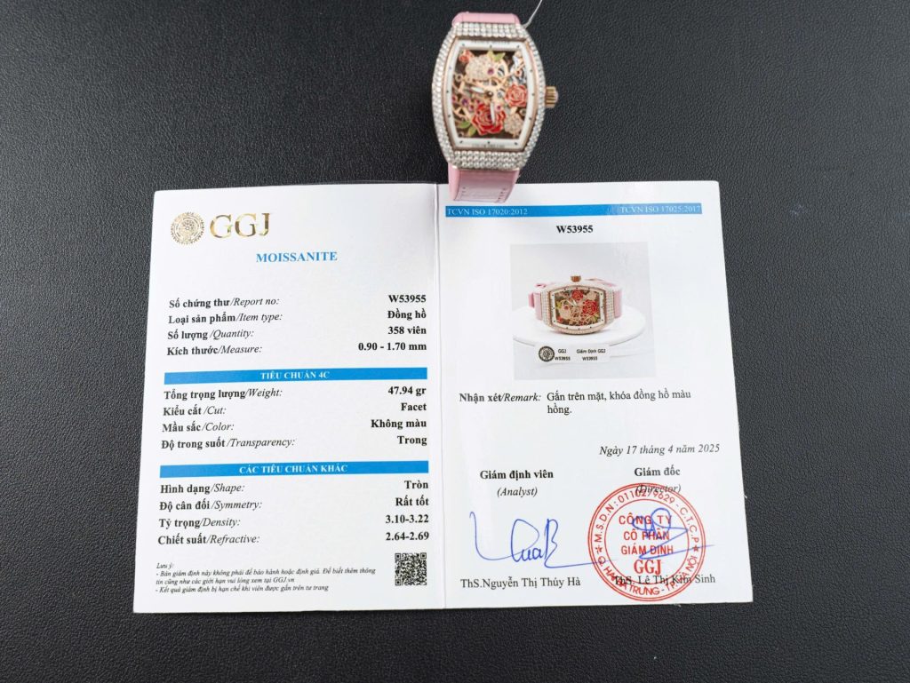 Đồng Hồ Franck Muller Vanguard V32 Mặt Skeleton Chế Tác Đính Full Kim Cương Moissanite 36mm (2)
