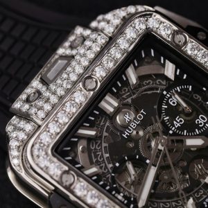 Đồng Hồ Hublot Square Bang Unico Titanium Chế Tác Full Kim Cương Moissanite Xưởng BBF 42mm (2)