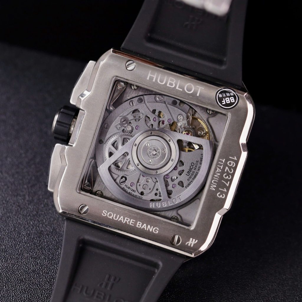 Đồng Hồ Hublot Square Bang Unico Titanium Chế Tác Full Kim Cương Moissanite Xưởng BBF 42mm (2)