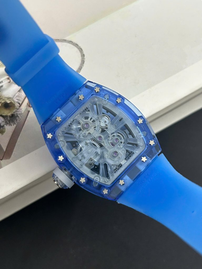 Đồng Hồ Nam Richard Mille Chế Tác RM12-01 Tourbillon Vỏ Sapphire Xanh 44mm (2)