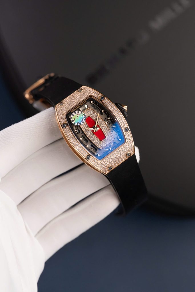 Đồng Hồ Nữ Richard Mille RM07-01 Chế Tác Mạ Vàng Hồng Máy Cơ Tự Động Xưởng ZF 36mm (2)