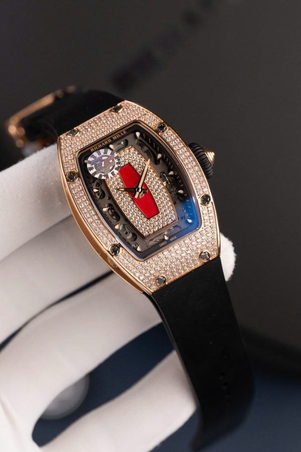 Đồng Hồ Nữ Richard Mille RM07-01 Chế Tác Mạ Vàng Hồng Máy Cơ Tự Động Xưởng ZF 36mm (2)