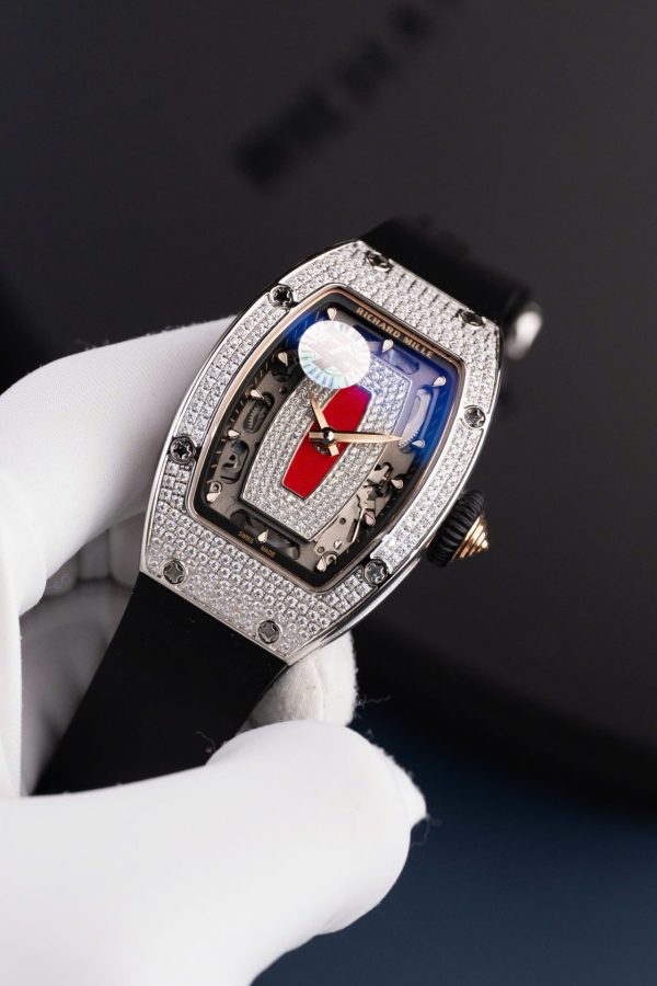 Đồng Hồ Nữ Richard Mille RM07-01 Replica 11 Đính Đá Dây Cao Su Xưởng ZF 36mm (2)