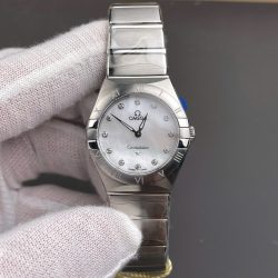 Đồng Hồ Omega Constellation Replica 11 Mặt Số Xà Cừ Đính Đá Máy Cơ Automatic 28mm (1)