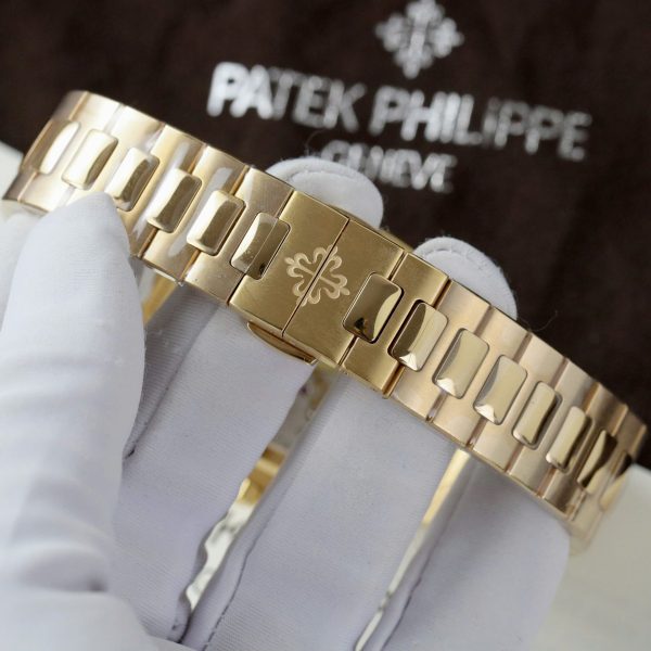 Đồng Hồ Patek Philippe Nautilus 5724R Mặt Nâu Tùy Chỉnh Bọc Vàng Thật + Kim Cương Moissanite Xưởng PPF 40mm (2)