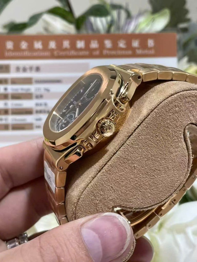 Đồng Hồ Patek Philippe Nautilus 5990 Mặt Xanh Blue Replica 11 Mạ Vàng Hồng 40 (2)