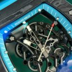 Đồng Hồ Richard Mille RM055 Carbon NTPT Chế Tác Màu Xanh Dương Xưởng ZF 49.9×42 (2)
