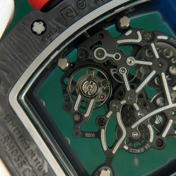 Đồng Hồ Richard Mille RM055 Vỏ Carbon NTPT Chế Tác Màu Trắng Nhà Máy ZF 49.9×42 (2)