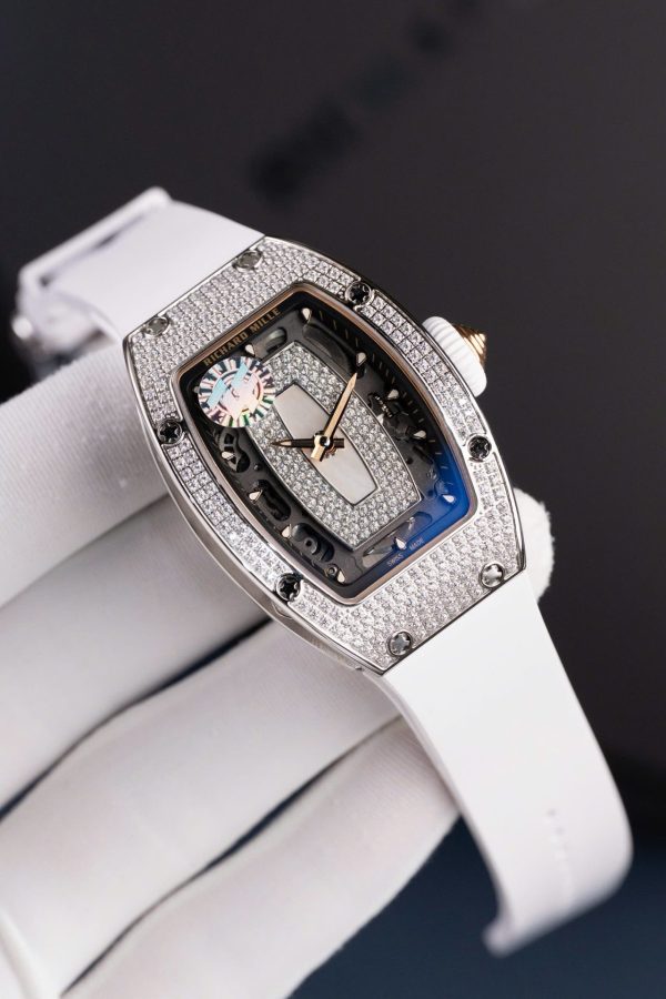 Đồng Hồ Richard Mille RM07-01 Rep Cao Cấp Nữ Màu Trắng Đính Đá Xưởng ZF 36mm (2)