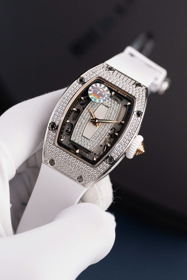 Đồng Hồ Richard Mille RM07-01 Rep Cao Cấp Nữ Màu Trắng Đính Đá Xưởng ZF 36mm (2)