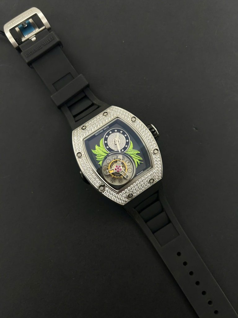 Đồng Hồ Richard Mille RM19-02 Rep 11 Đính Full Đá Dây Cao Su Đen 44mm (2)