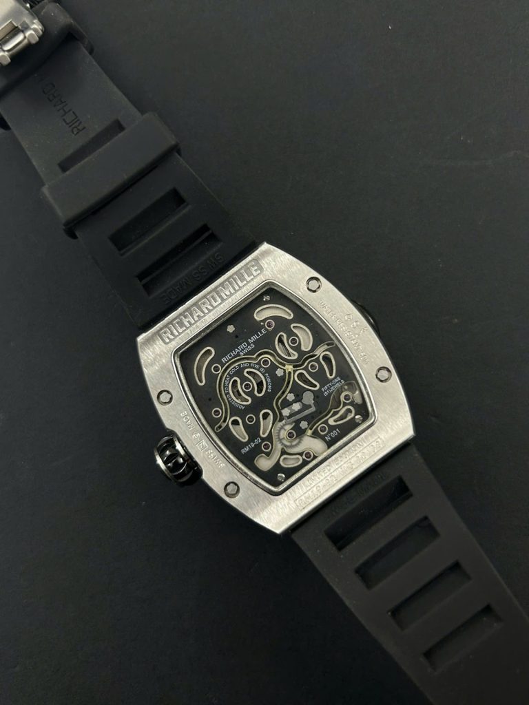 Đồng Hồ Richard Mille RM19-02 Rep 11 Đính Full Đá Dây Cao Su Đen 44mm (2)