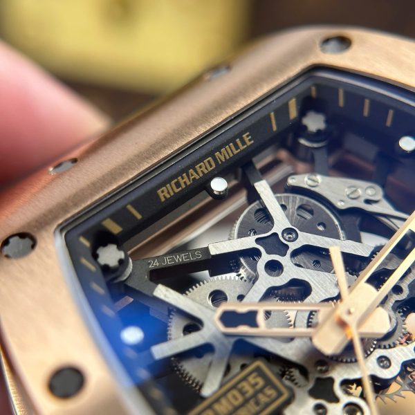 Đồng Hồ Richard Mille Rep Cao Cấp RM035 Americas Toro Mạ Vàng Hồng Dây Cao Su Xưởng ZF 40x48mm (2)