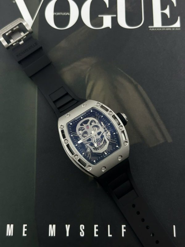 Đồng Hồ Richard Mille Replica 11 RM052 Flyback Tourbillon Skull Dây Cao Su 43mm (1)