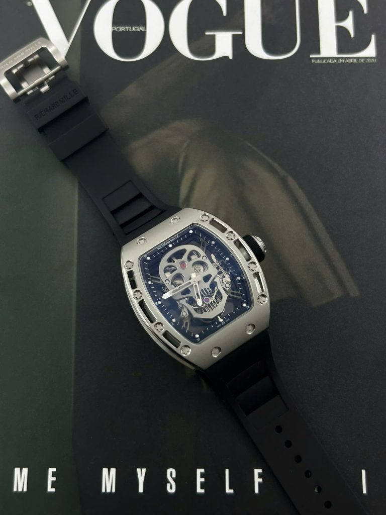 Đồng Hồ Richard Mille Replica 11 RM052 Flyback Tourbillon Skull Dây Cao Su 43mm (1)