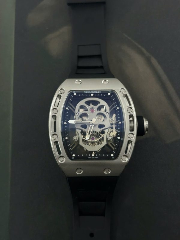 Đồng Hồ Richard Mille Replica 11 RM052 Flyback Tourbillon Skull Dây Cao Su 43mm (1)