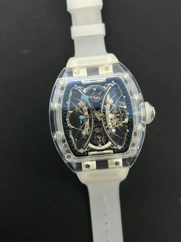 Đồng Hồ Richard Mille Replica 11 RM53-02 Tourbillon Vỏ Sapphire Trắng 43mm (2)