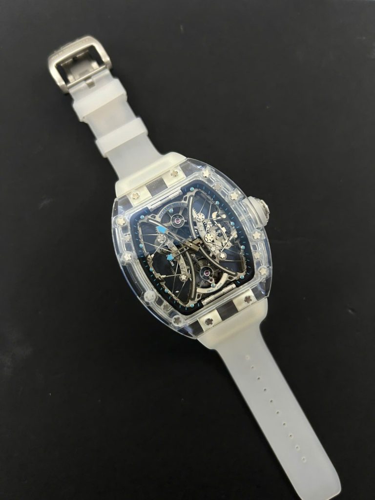 Đồng Hồ Richard Mille Replica 11 RM53-02 Tourbillon Vỏ Sapphire Trắng 43mm (2)