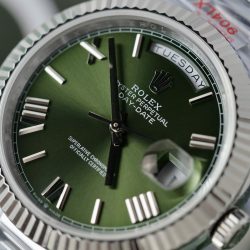 Đồng Hồ Rolex Chế Tác Day-Date Mặt Xanh Lá Cây Trọng Lượng 186 Grams Xưởng QF 40mm (2)
