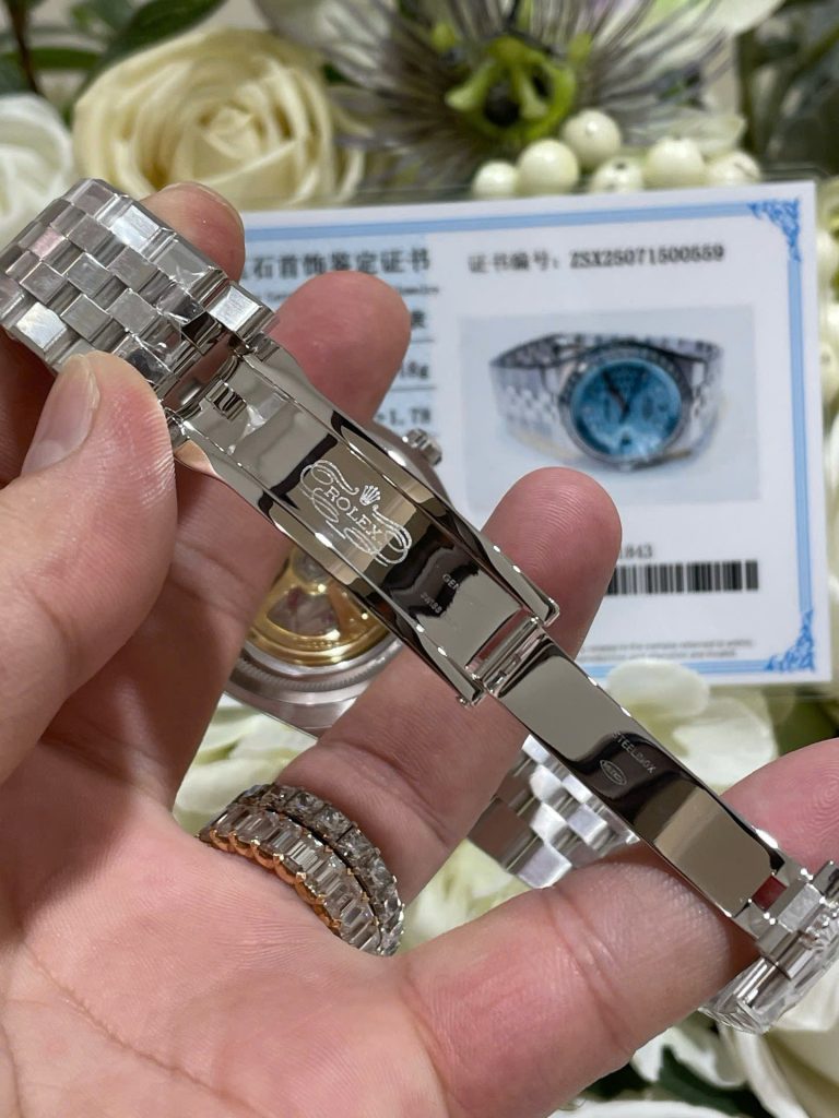Đồng Hồ Rolex Chế Tác Land-Dweller 127286TBR Bọc Vàng Trắng 18K Kim Cương Moissanite 40mm (1)