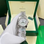 Đồng Hồ Rolex DateJust 126334 Mặt Xà Cừ Đính Đá Replica 11 Nhà Máy Clean 41mm (2)