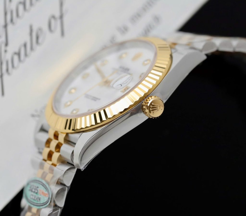 Đồng Hồ Rolex DateJust Replica Cao Cấp Mặt Khảm Xà Cừ Dây Đeo Jubilee Nhà Máy GM 41mm (1)