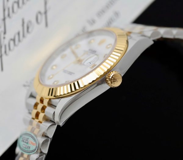 Đồng Hồ Rolex DateJust Replica Cao Cấp Mặt Khảm Xà Cừ Dây Đeo Jubilee Nhà Máy GM 41mm (1)