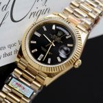 Đồng Hồ Rolex Day-Date Mặt Đen Rep 11 Trọng Lượng 184 Grams Nhà Máy QF 40mm (2)