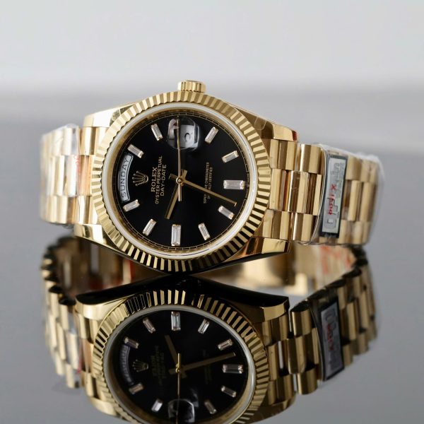 Đồng Hồ Rolex Day-Date Mặt Đen Rep 11 Trọng Lượng 184 Grams Nhà Máy QF 40mm (2)