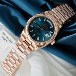 Đồng Hồ Rolex Day-Date Mặt Xanh Lục Lam Chế Tác Bọc Vàng Hồng Xưởng GM 36mm (2)