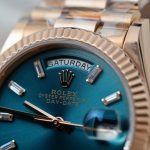 Đồng Hồ Rolex Day-Date Mặt Xanh Lục Lam Chế Tác Bọc Vàng Hồng Xưởng GM 36mm (2)