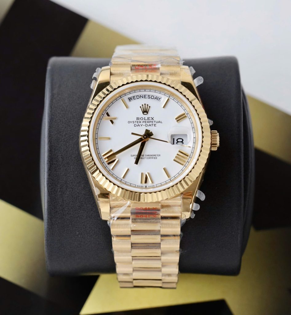 Đồng Hồ Rolex Day-Date Rep 11 Mặt Trắng Cọc Số La Mã Xưởng GM 40mm (2)