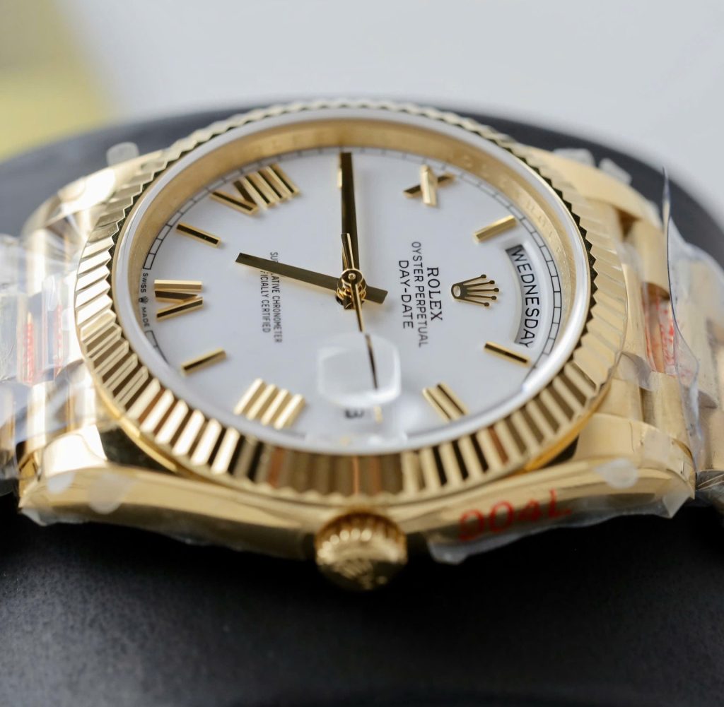 Đồng Hồ Rolex Day-Date Rep 11 Mặt Trắng Cọc Số La Mã Xưởng GM 40mm (5)