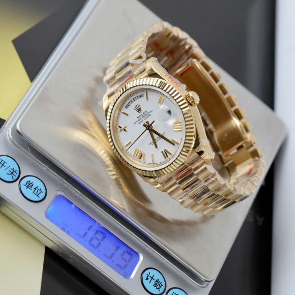 Đồng Hồ Rolex Day-Date Rep 11 Mặt Trắng Cọc Số La Mã Xưởng GM 40mm (5)
