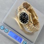 Đồng Hồ Rolex Day-Date Replica 11 Mặt Đen Cọc Số Dạ Quang Xưởng GM 40mm (2)