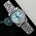 Đồng Hồ Rolex Day-Date Replica 11 Mặt Xanh Băng Hoạ Tiết Chéo Xưởng GM 40mm (2)