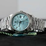 Đồng Hồ Rolex Day-Date Replica 11 Mặt Xanh Băng Hoạ Tiết Chéo Xưởng GM 40mm (2)