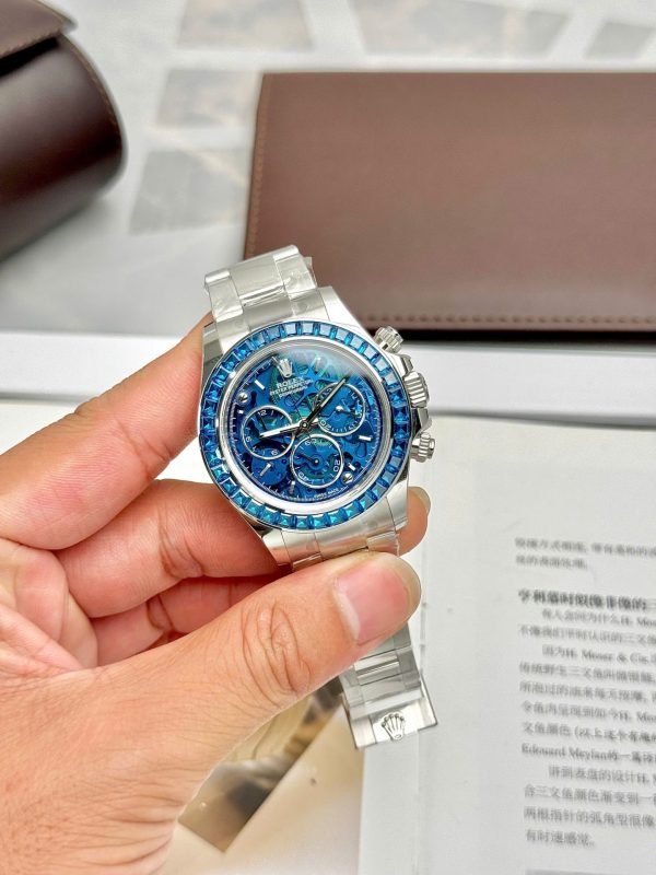 Đồng Hồ Rolex Daytona Arolla Challenge Blue Replica 11 Đính Đá Màu Xanh Blue 40mm (2)